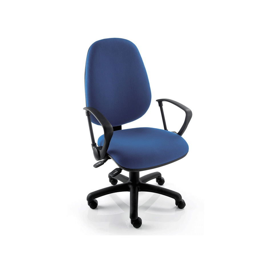 NOE Extra High Back Operator Chair Fixed Arms