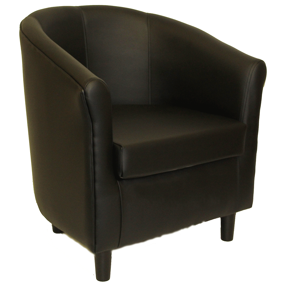 Tub Chair Black Vinyl