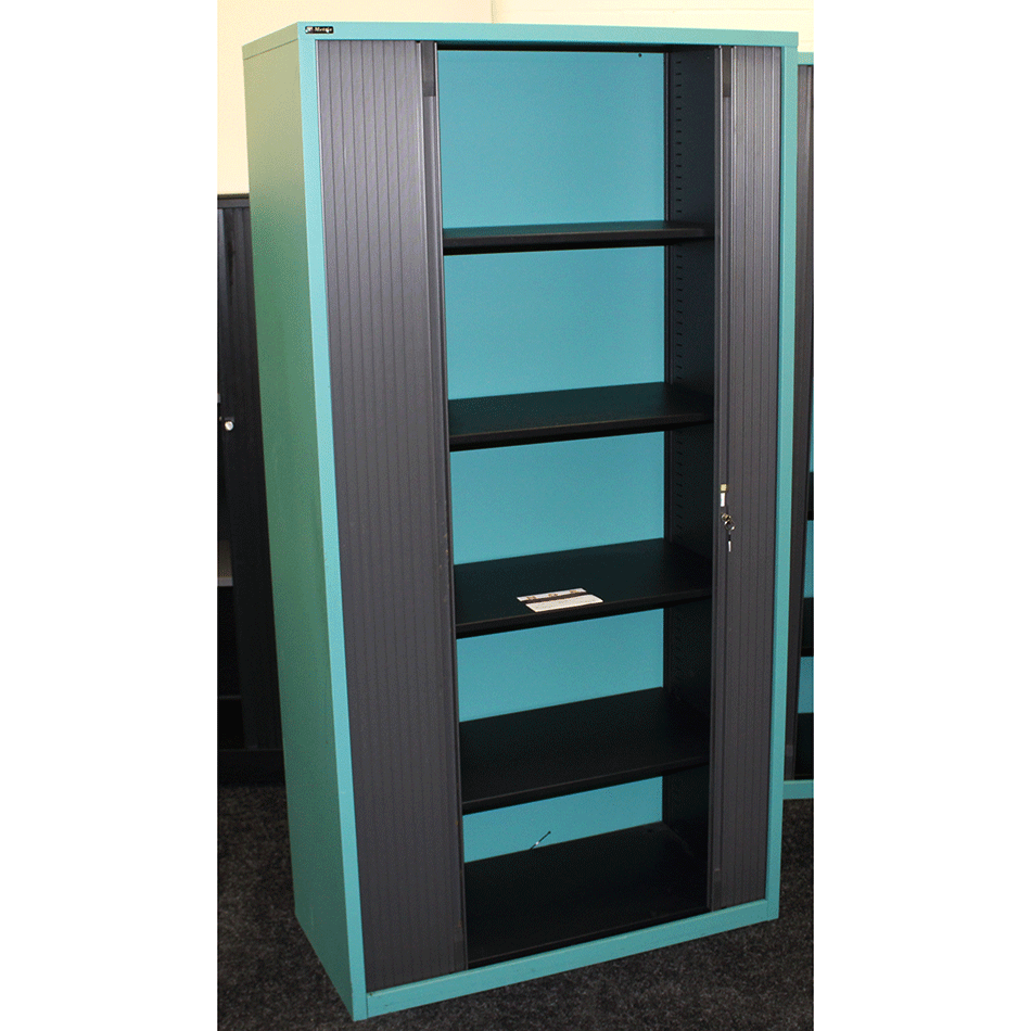 Used 1920 High Tambour Cabinet Green