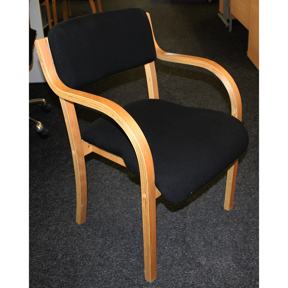Used Wooden Meeting Chair Black