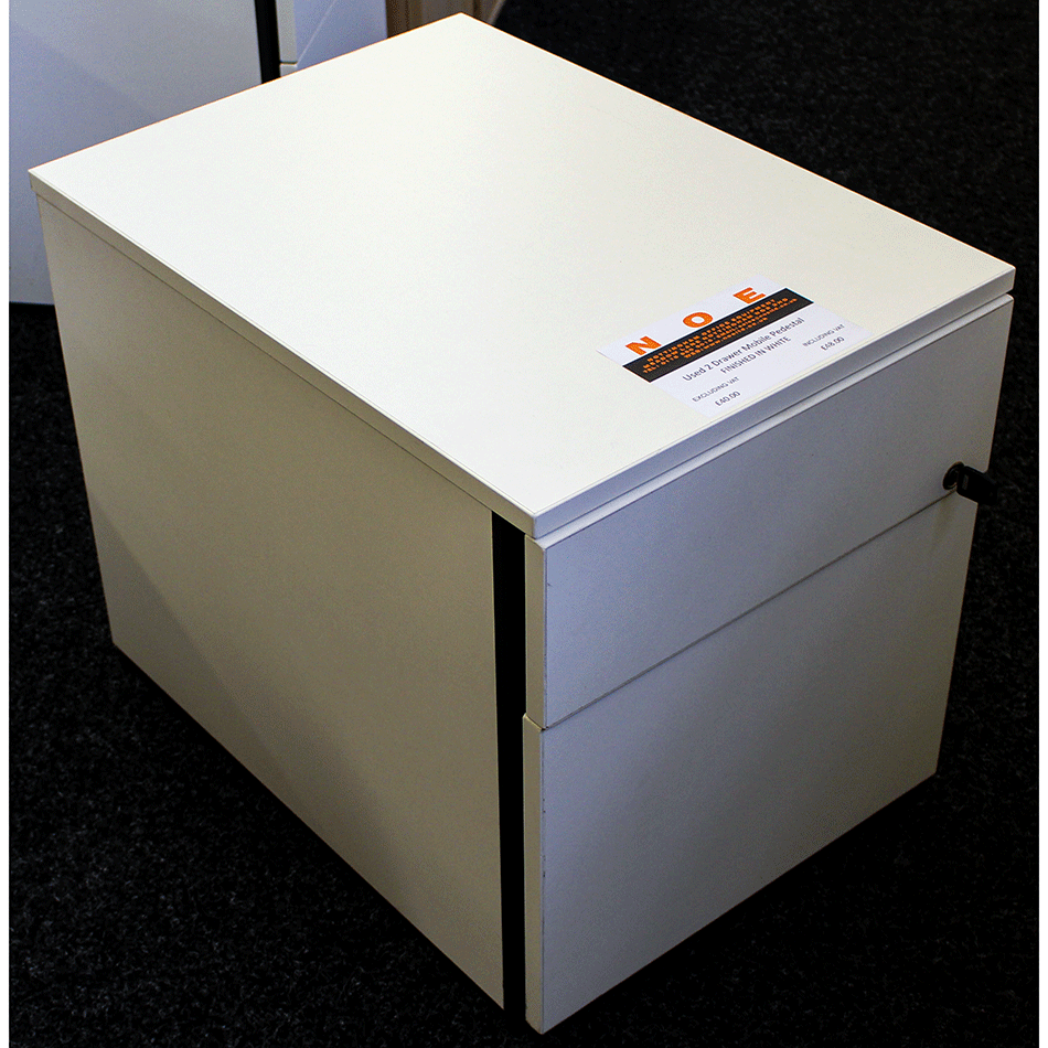 Used 2 Drawer Mobile Pedestal White