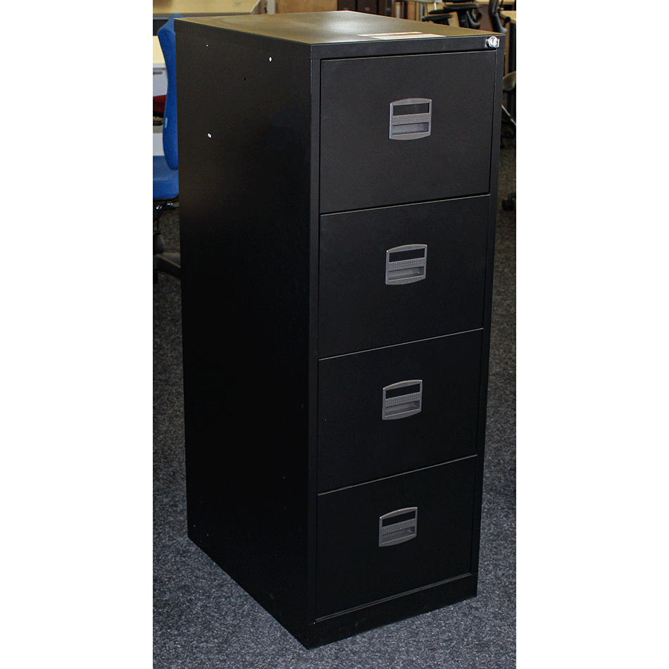 Used 4 Drawer Filing Cabinet Black