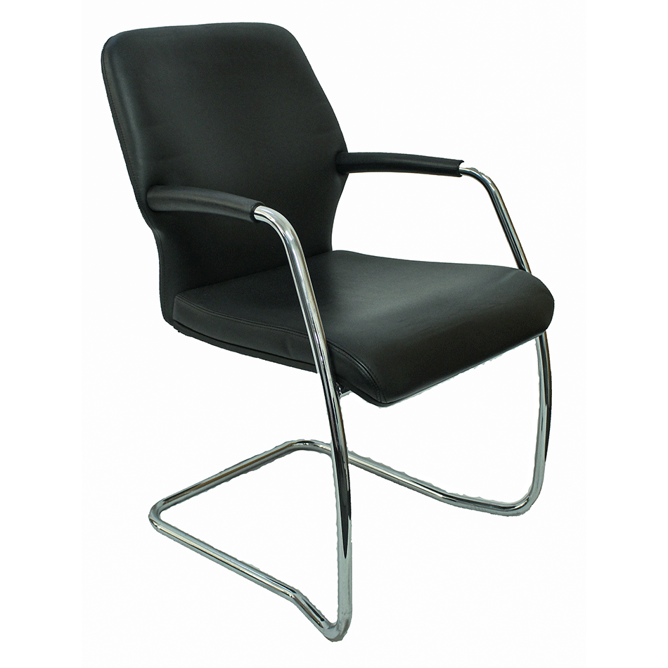 Used Leather Cantilever Meeting Chair
