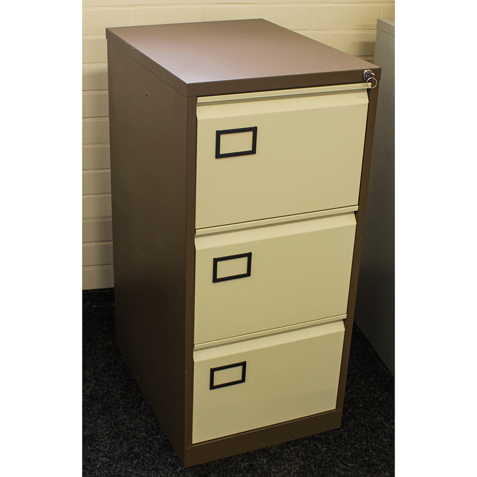 Used 3 Drawer Filing Cabinet Coffee & Cream