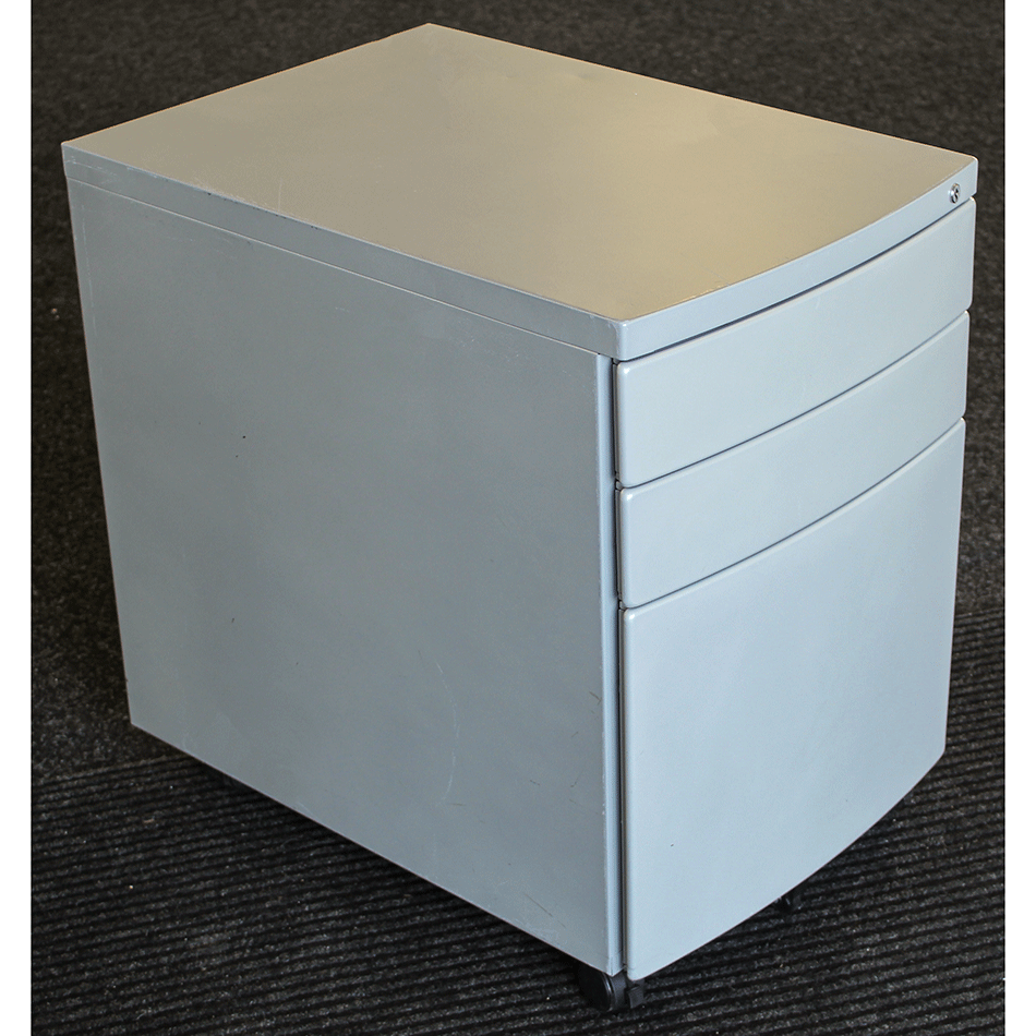 Used 3 Drawer Metal Mobile Pedestal NON LOCKING