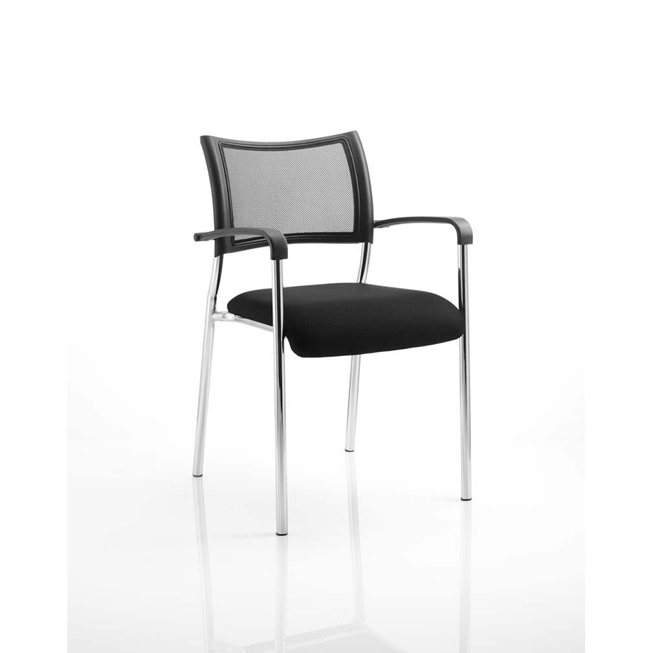 Nova Mesh Chrome Meeting Chair With Arms