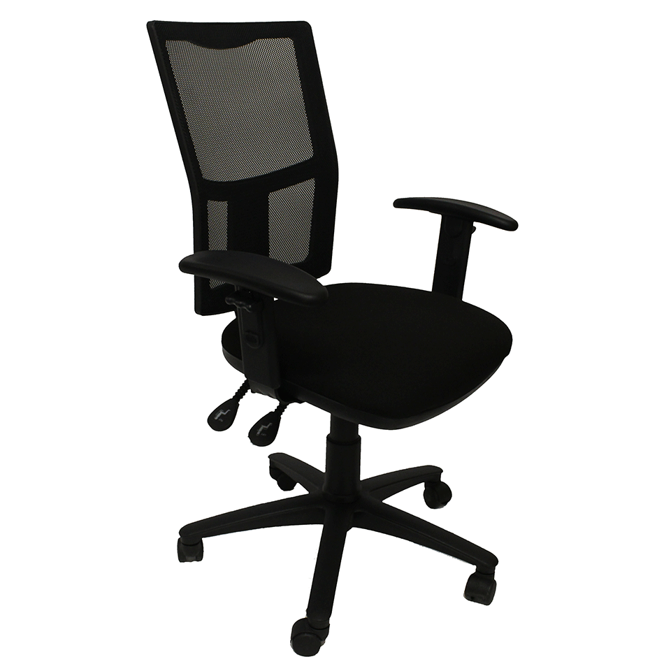 Used Mesh Back Operator Chair with Adjustable Arms