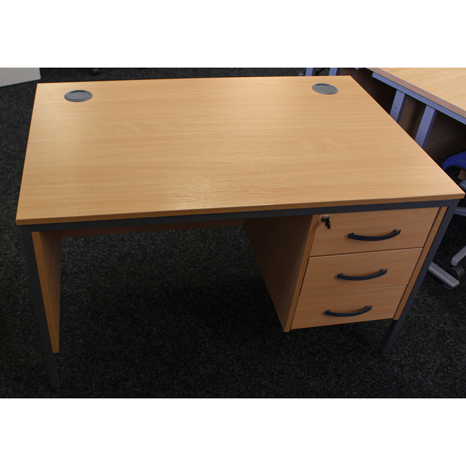 Used 1200 Fixed Pedestal Desk Beech