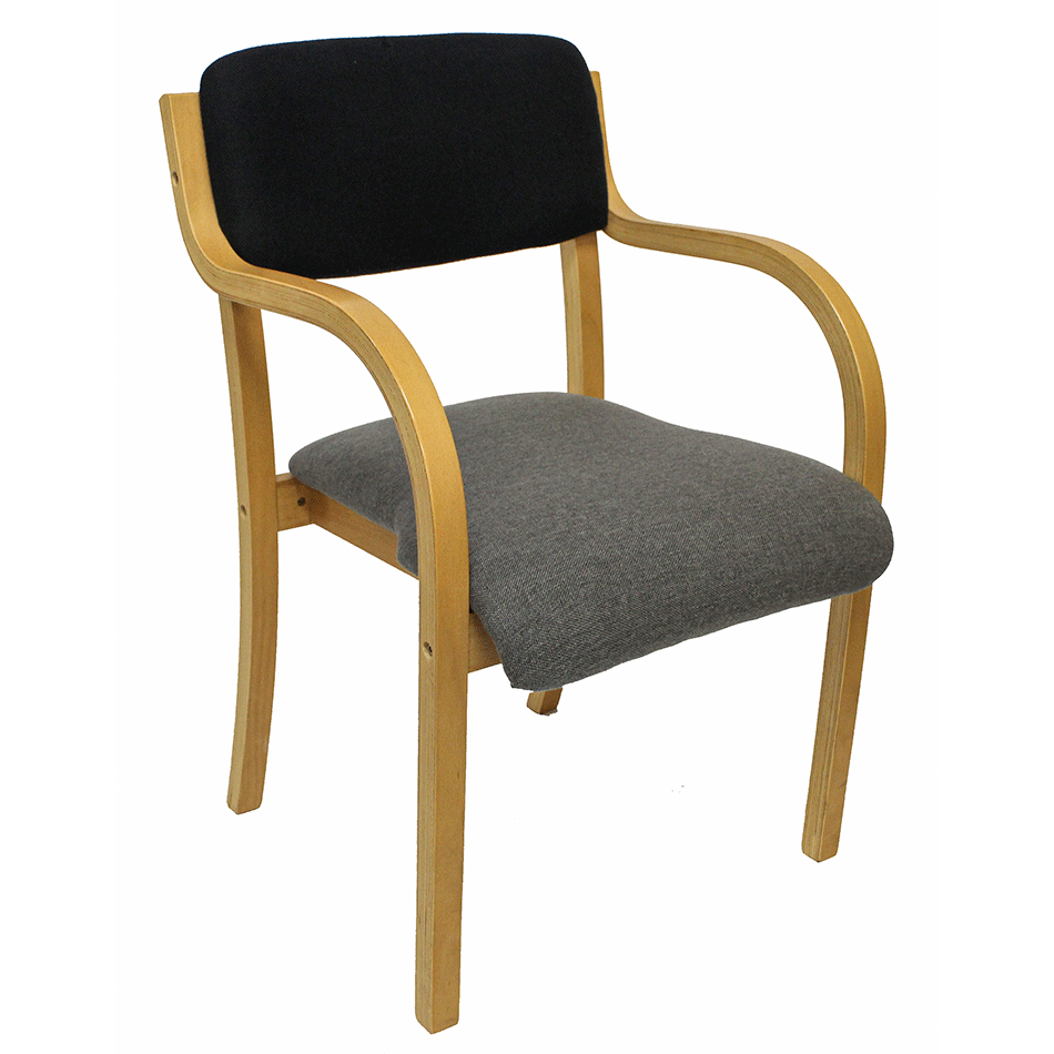Used Wooden Meeting Chair Black/Grey