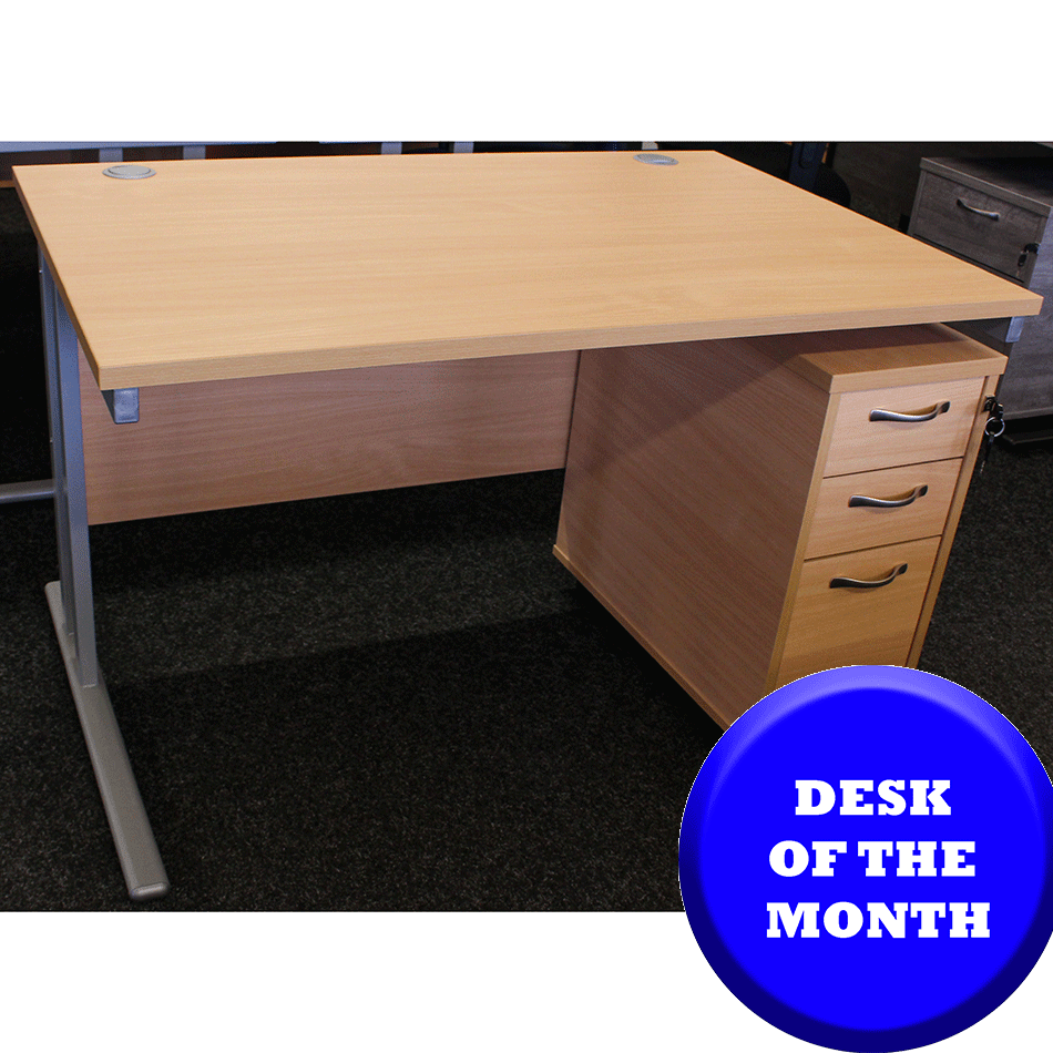 NOE 1200 Straight Desk & Narrow Pedestal Bundle