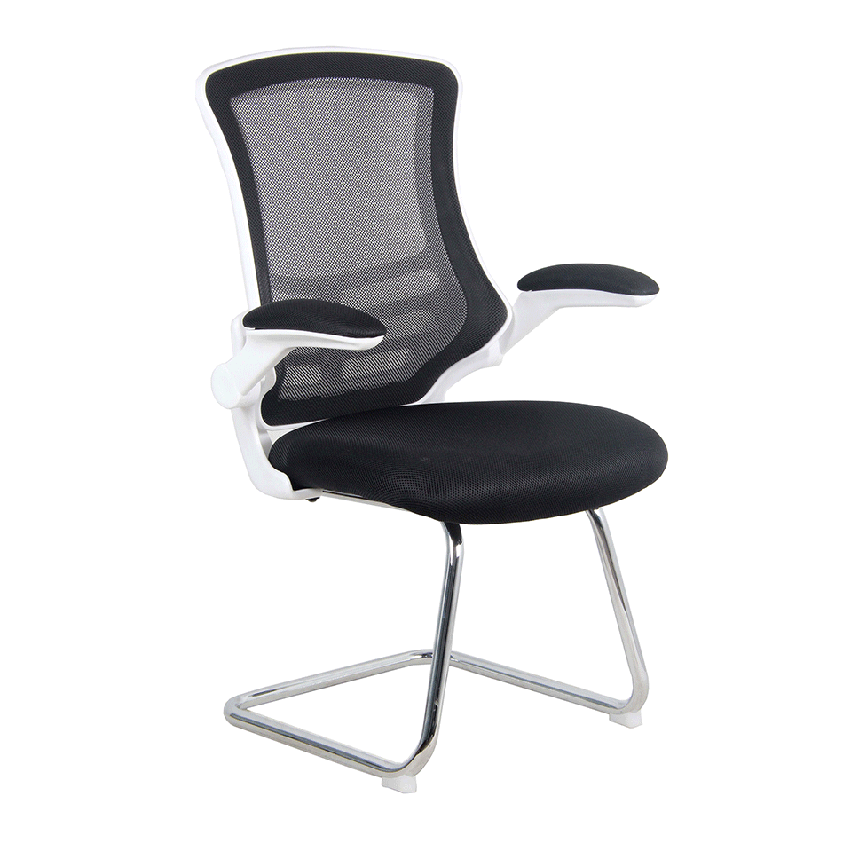 Wisp Mesh Cantilever Meeting Chair White